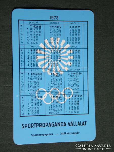 Card calendar, sports propaganda, Olympic champions, wrestler Károly Bajkó, bronze medalist, 1973, (5)