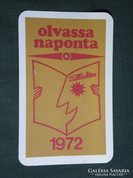 Kártyanaptár, Zalai Hírlap napilap,újság,magazin,grafikai rajzos, 1972,   (5)