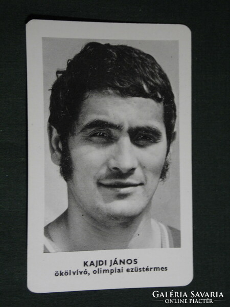 Kártyanaptár,Sportpropaganda,Olimpia bajnokok,Kajdi János ökölvívó, ezüstérmes, 1973,   (5)
