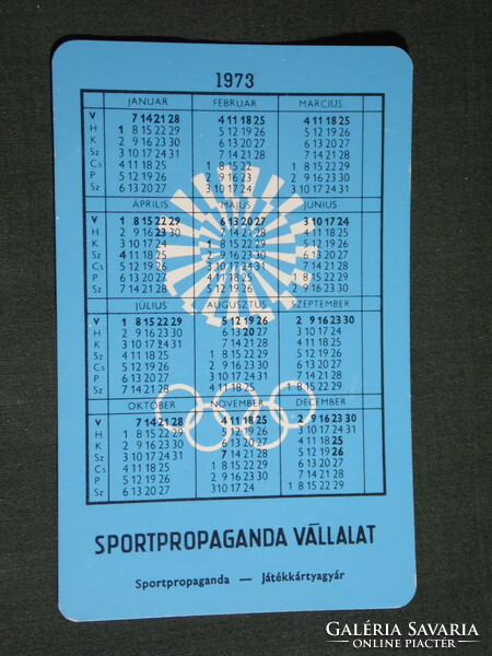 Kártyanaptár,Sportpropaganda,Olimpia bajnokok,Klinga László birkózó bronzérem, 1973,   (5)