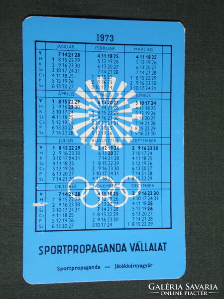 Kártyanaptár,Sportpropaganda,Olimpia bajnokok,Holczreiter Sándor súlyemelő bronzérmes, 1973,   (5)