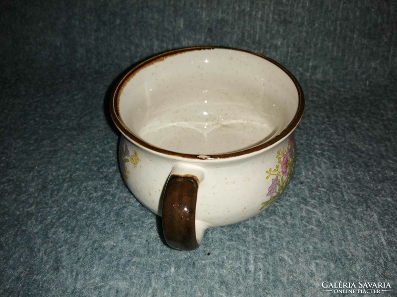 Glazed ceramic pot with handle (a5)