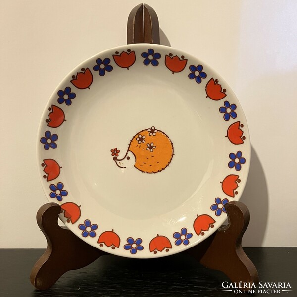 Hollóháza hedgehog porcelain small plate - ovis plate - children's plate 15 cm