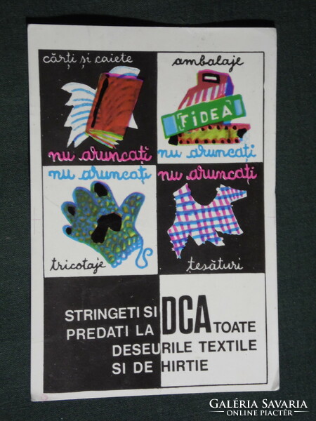 Card calendar, Romania, dca waste utilization company, graphic artist, 1972, (5)