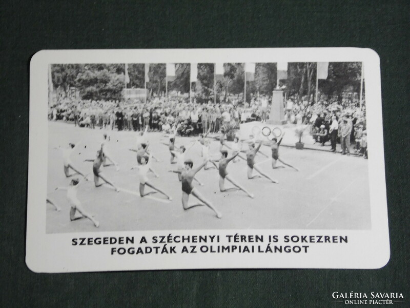 Kártyanaptár,Sportpropaganda,Olimpia bajnokok,Szeged olimpiai láng fogadása, 1973,   (5)