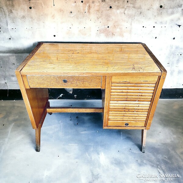 Retro, loft design desk with blinds