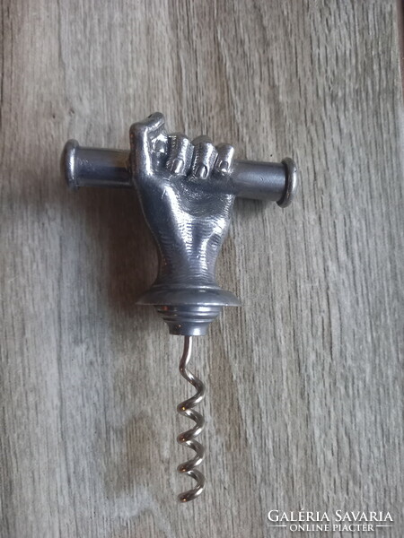 Interesting old silver-plated corkscrew (11x7x2.8 cm)