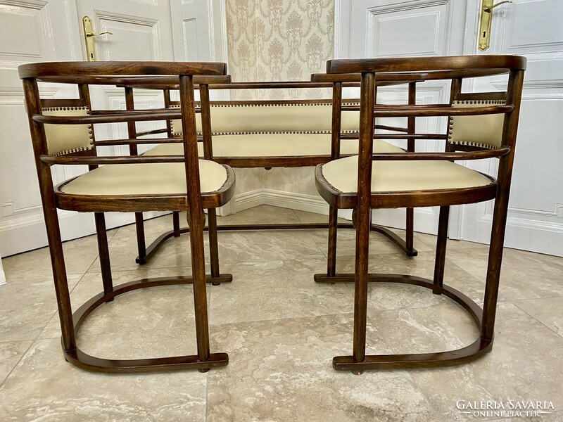 SZ1553 Josef Hoffmann style garnitúra valódi bőrrel