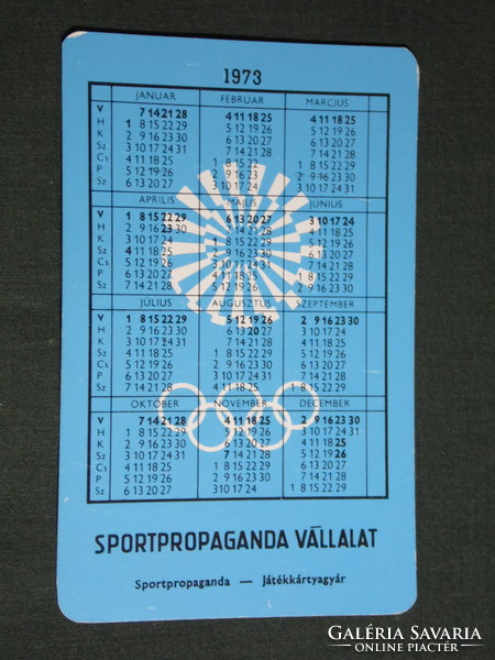 Kártyanaptár,Sportpropaganda,Olimpia bajnokok,Földi Imre súlyemelő aranyérmes, 1973,   (5)
