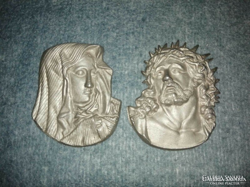 Virgin Mary and Jesus aluminum picture in a pair (a2)