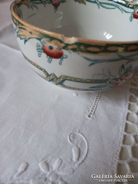 Sarreguemines giant cup, porcelain decor