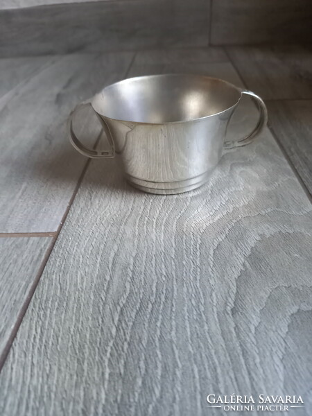 Old art deco silver-plated sugar bowl (5.5x13.3x9.2 cm)