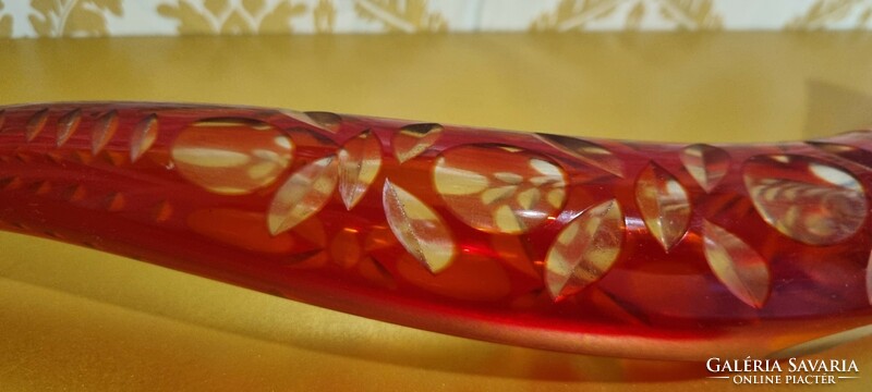 43 Cm rare !! Crimson red glass curled