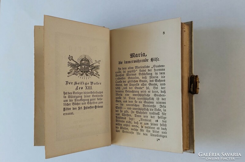 Nagyon szép antik Német nyelvű csatos imakönyv