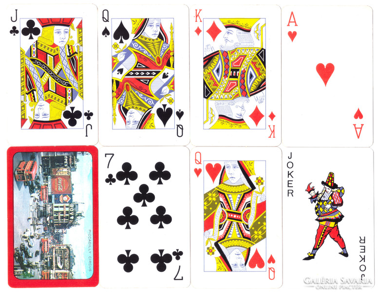 21. Francia kártya 52 + 2 joker Nemzetközi kártyakép 1960 körül Genechten Belgium használt, hibátlan