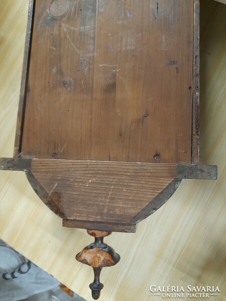 German pewter wall clock with pendulum, clock. 74 Cm.