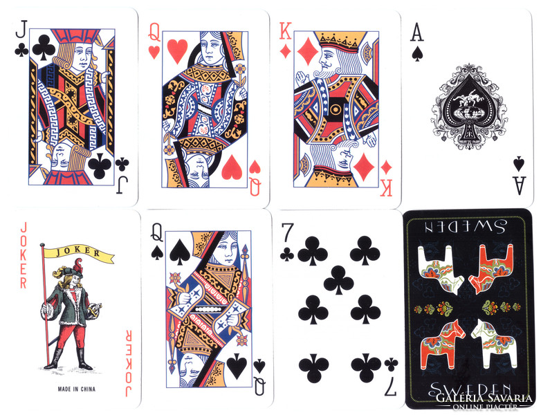 24. Francia kártya 52 + 2 joker Nemzetközi kártyakép Kína 2010 körül,új,nem használt