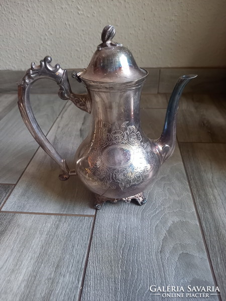 Varázslatos antik ezüstözött teás/kávés kanna (25x23,5x12,5 cm)