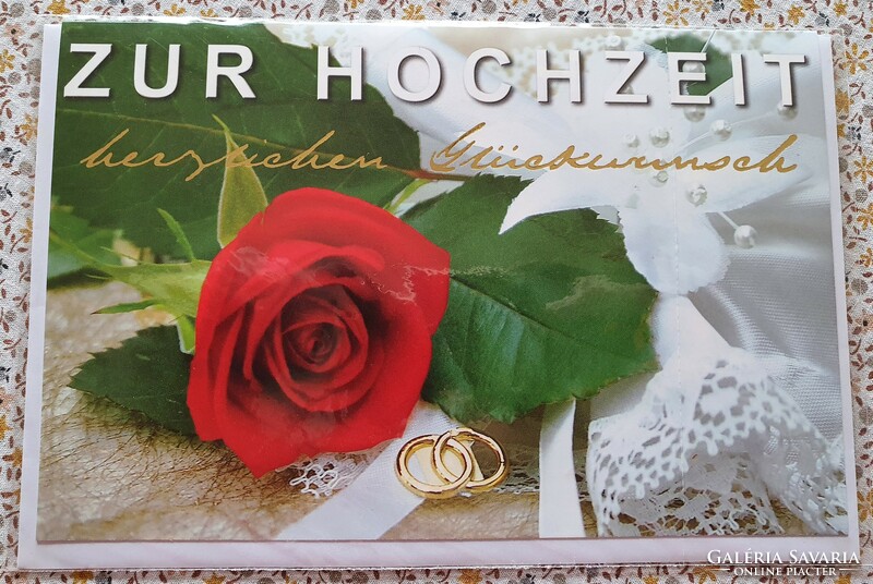 Wedding Congratulations Greetings Postcard with Envelope Greeting Card Greeting Card Postage German