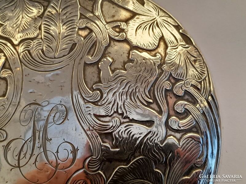 1,-Ft Extrém gyönyörű 925 ezüst Oroszlános kézi tükör