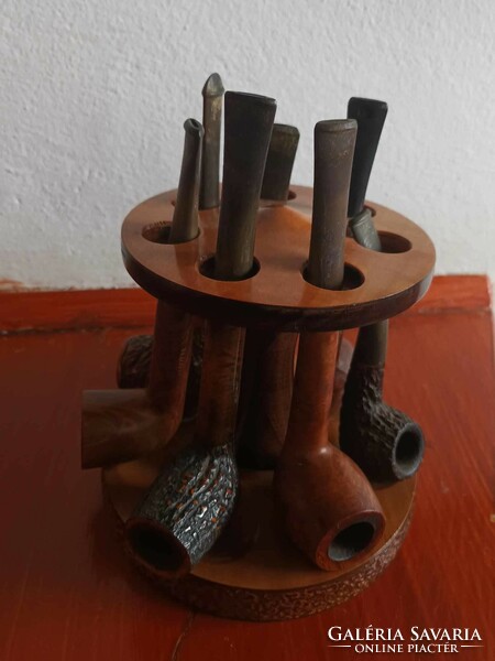 Pipe collection - antique pipe collection with holder