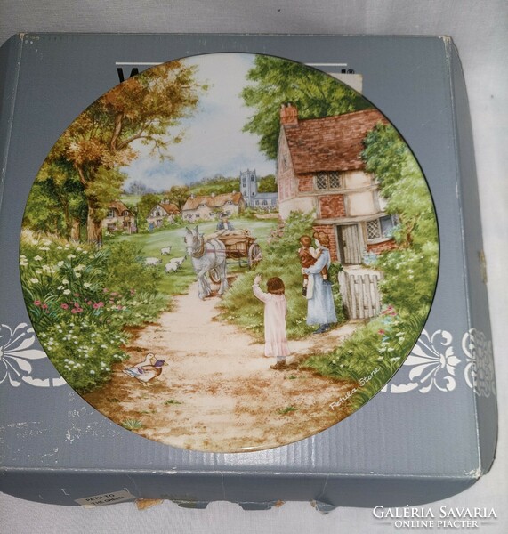 Wedgwood  Angol porcelán dísztányér (vidéki jelenetes tányér)