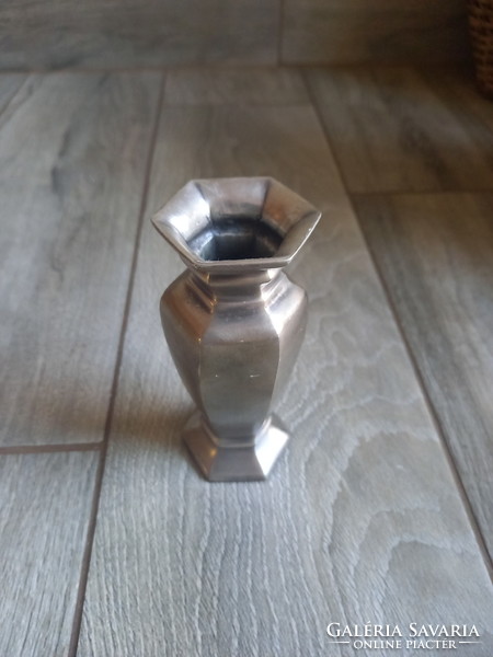 Solid antique silver plated vase ii. (11.8X5 cm)