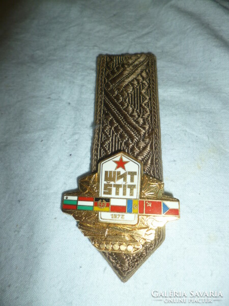 Old badge and shoulder plate Warsaw Treaty shield 72 military exercise
