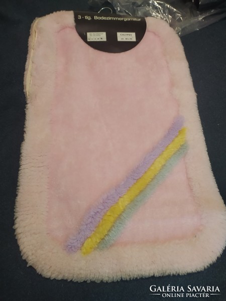 Retro bathroom rug set - barbie pink