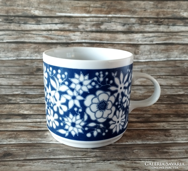Retro home-made lowland porcelain mug with a rare pattern
