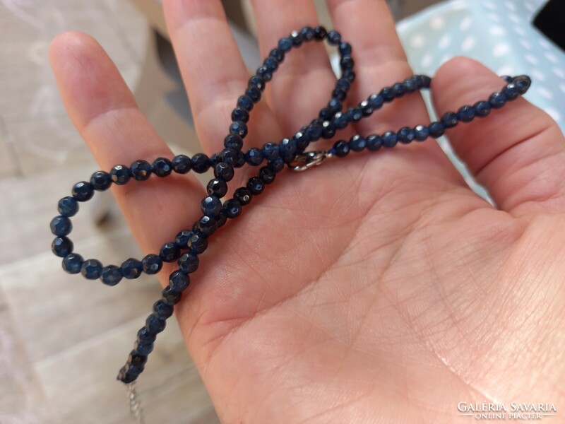 Cornflower blue sapphire string of beads (rondelle cut)