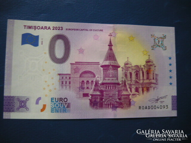 Romania 0 euro 2022 temesvár 2023 cultural capital of Europe! Rare commemorative paper money! Ouch!