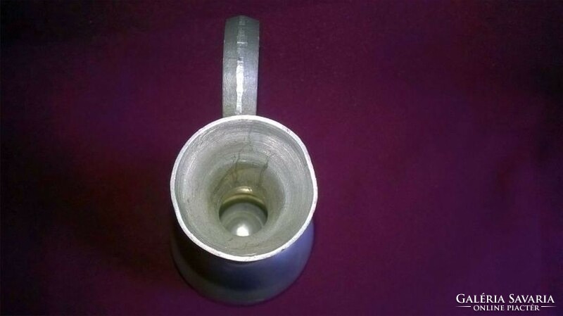 Narrow-necked pewter jug, spout