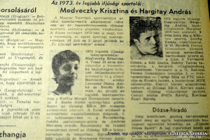 1974 január 21  /  Magyar Hírlap  /  Ajándékba :-) Eredeti, régi ÚJSÁG Ssz.:  26481