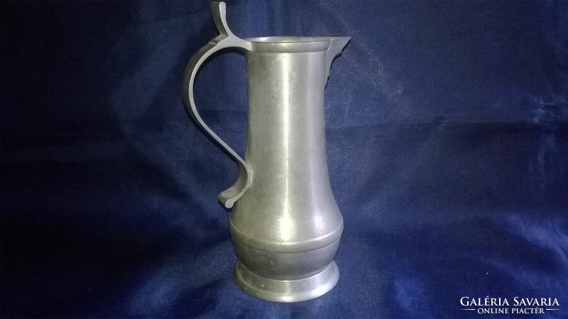 Older marked pewter jug, spout