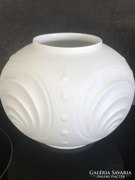 Seltmann Weiden op-art biskvit porcelán váza, 10,5 cm magas