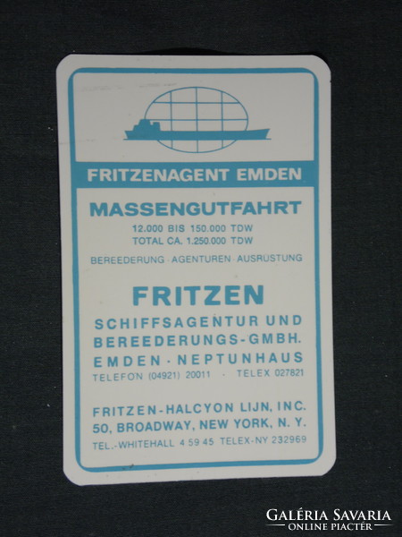 Kártyanaptár, Németország, USA, hajó szállítmányozási ügynökség, 1971,   (5)
