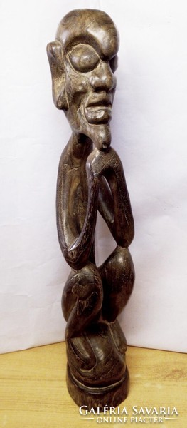 African native lost sorcerer, wooden sculpture made of hard wood can be exhibited in perfect condition