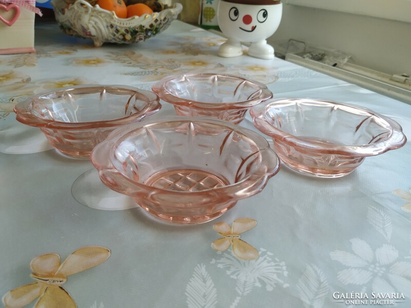 Salmon colored compote set, 4 bowls for sale!