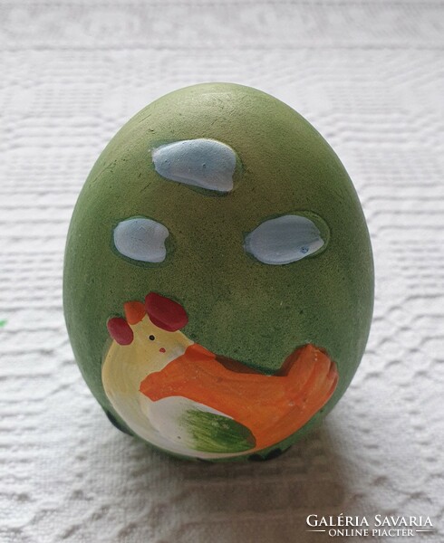 Easter ceramic egg with rooster hen pattern decoration accessory