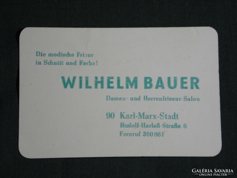 Kártyanaptár, Németország,Chemnitz, Wilhelm Bauer fodrász üzlet , 1971,   (5)