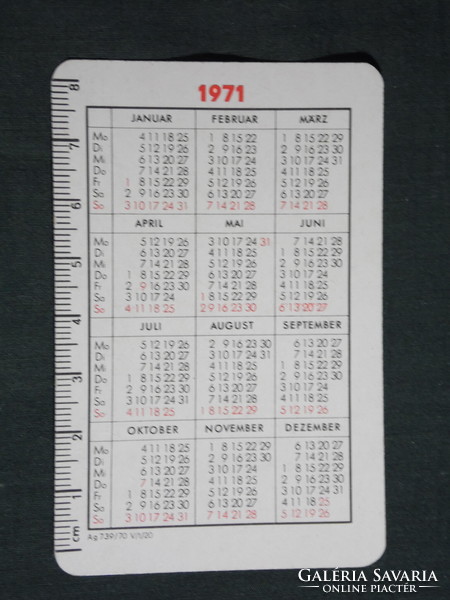 Card calendar, Germany, ndk Rathenower optical works, microscope, telescope, 1971, (5)