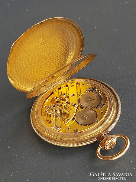 14K gold iwc pocket watch - original, everything is marked, works - beautiful piece!