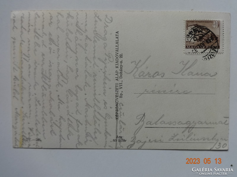 Old greeting card: Hévíz (50s)