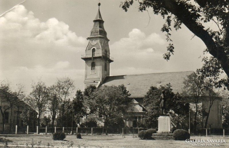 503 --- Futott képeslap  Tiszaföldvár Ref. templom