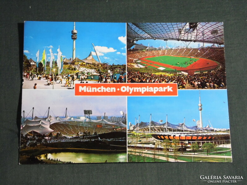 Képeslap, Postcard, Németország, München olimpiai stadion, olimpiapark