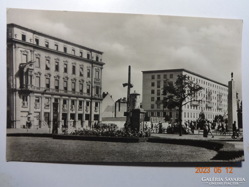 Old postcard: Győr, red star hostel (1956)