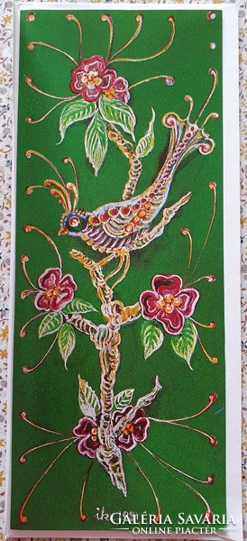 Jókívánság képeslap borítékkal üdvözlőlap üdvözlőkártya levelezőlap postatiszta német madár mintával