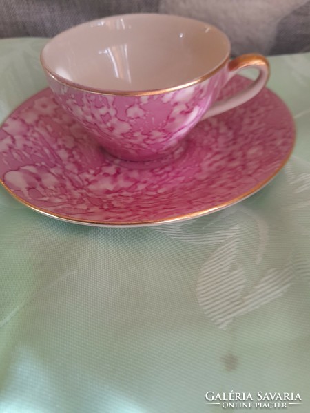 Chodziez rózsaszín csésze  tányérral