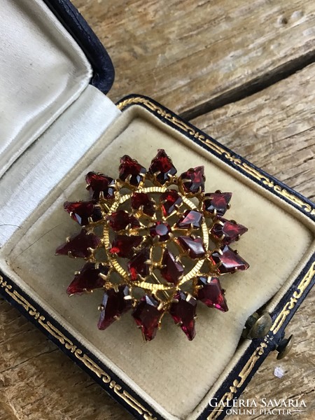Brooch decorated with old Czech glass stones